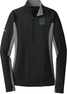 Sport-Tek Ladies Stretch Contrast 1/2-Zip Pullover, Black/ Charcoal Grey Heather